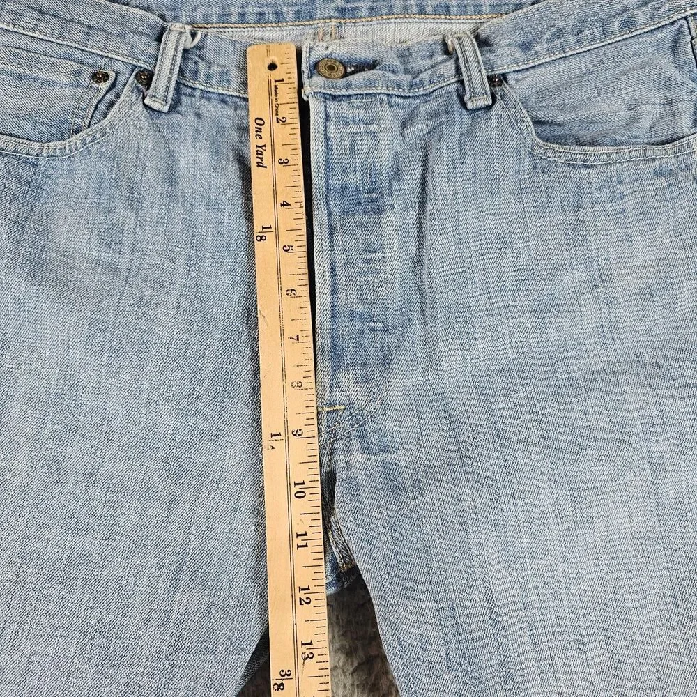 Levis 501 Jeans Mens 36x29* Blue Button Fly Classic Straight Grunge Distressed